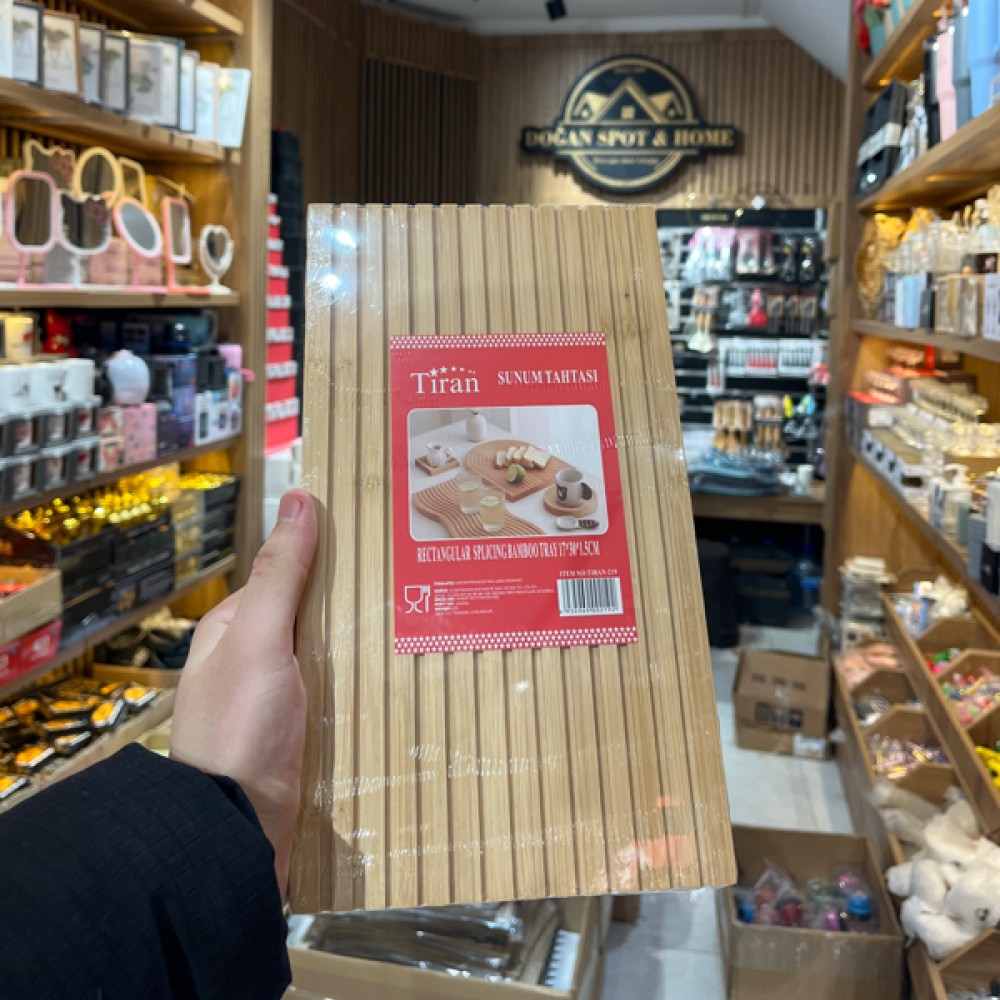 TİRAN-219 çizgili ahşap sunum tepsisi*36*