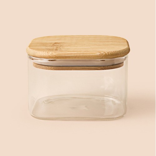 12576 BAMBU KAPK DİKDÖRTGEN KAVONOZ 400 ML