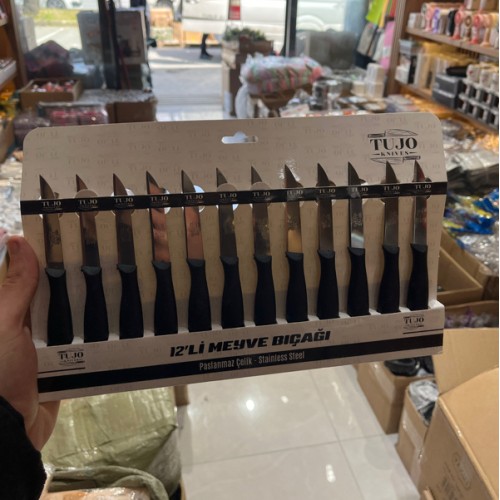 6116 TUJO 12 Lİ ASKILI MEYVE BIÇAK SETİ