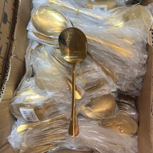 12636 GOLD METAL SERVİS KAŞIK 21 CM